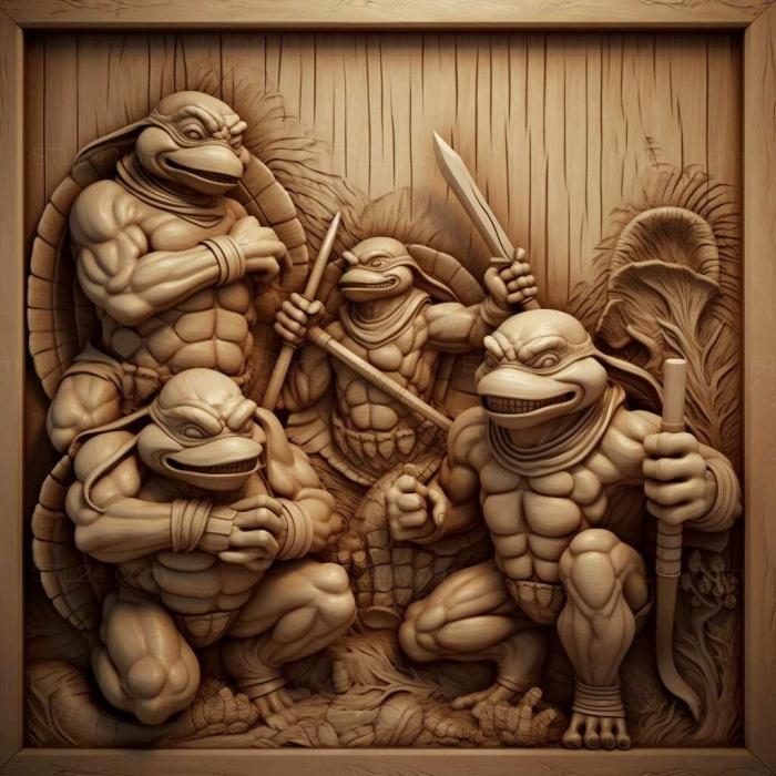 Characters (st ninja turtles 1, HERO_4453) 3D models for cnc